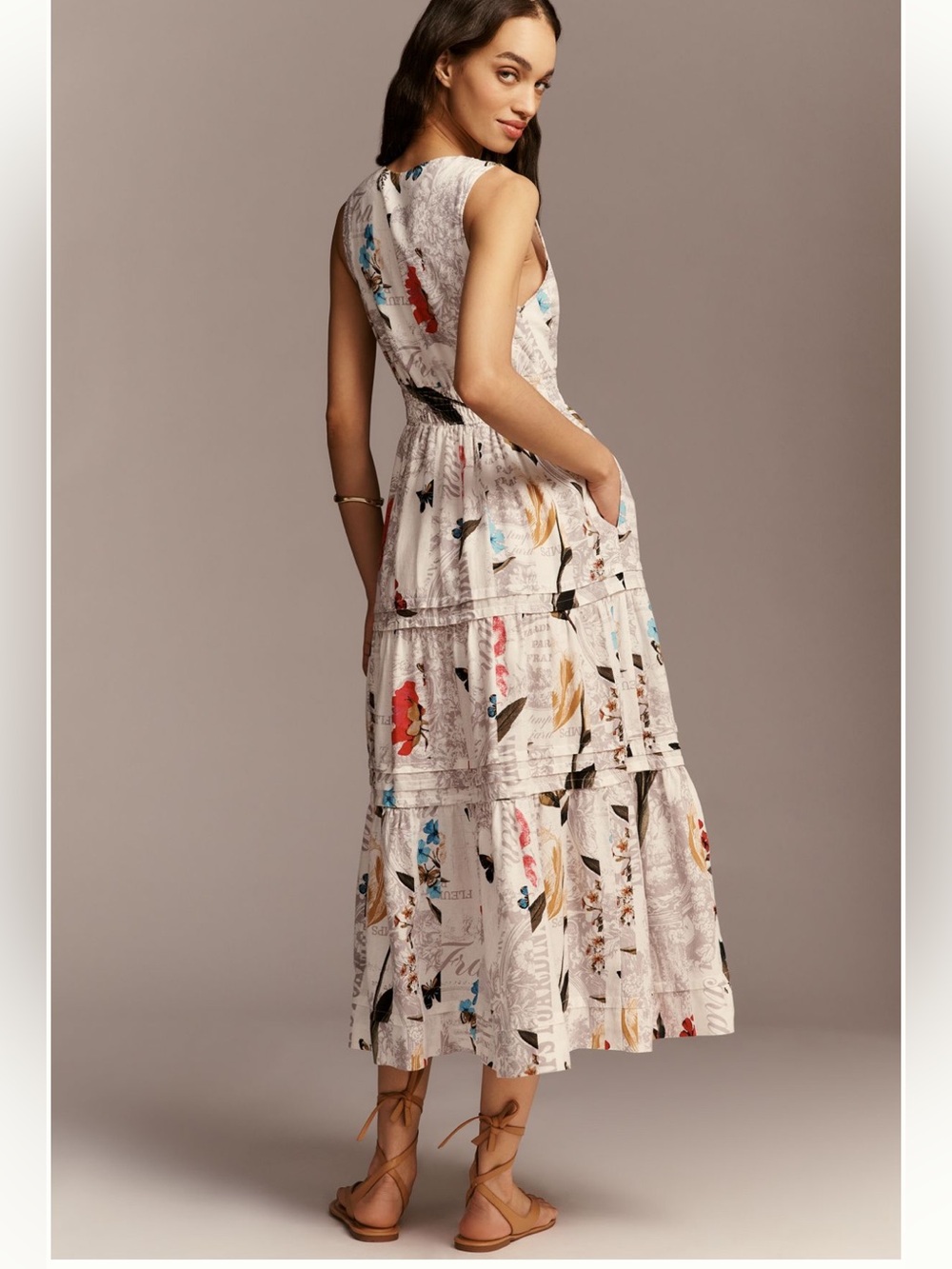 Anthropologie Somerset Linen Blend Sleeveless Maxi Dress - Picture 2 of 7